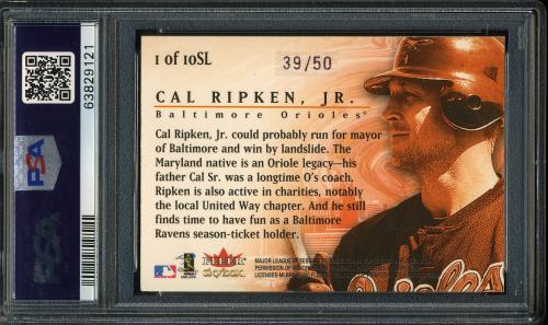 2000 Skybox Skylines Star Rubies #SL1 Cal Ripken PSA 5 #63829121 - Back