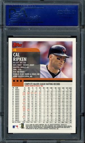 2000 Topps #004 Cal Ripken PSA 10 #15538140 - Back