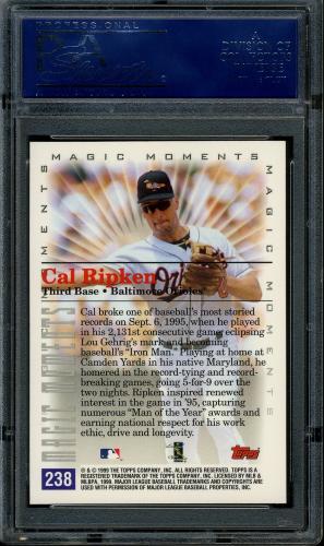 2000 Topps #238 C.Ripken MM 2131 Game PSA 10 #17767685 - Back