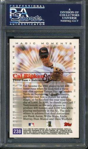 2000 Topps #238 C.Ripken MM 400th HR PSA 10 #25049121 - Back