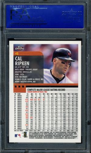 2000 Topps Chrome #004 Cal Ripken PSA 10 #81376629 - Back