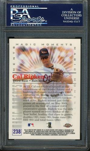 2000 Topps Chrome #238 C.Ripken MM 1982 ROY PSA 10 #22375665 - Back