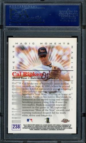 2000 Topps Chrome #238 C.Ripken MM 2131 Game PSA 10 #30980434 - Back