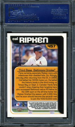 2000 Topps Chrome #457 Cal Ripken SH PSA 10 #17910454 - Back