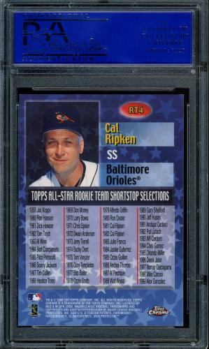 2000 Topps Chrome All-Star Rookie Team #RT4 Cal Ripken PSA 10 #30980435 - Back