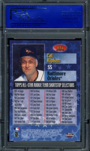 2000 Topps Chrome All-Star Rookie Team Refractors #RT4 Cal Ripken PSA 10 #30980436 - Back
