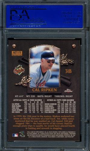 2000 Topps Chrome All-Topps Refractors #AT15 Cal Ripken PSA 9 #30980438 - Back