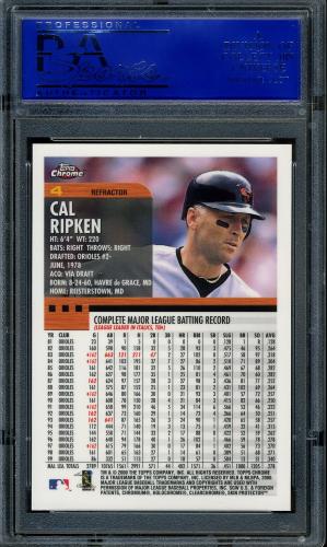 2000 Topps Chrome Refractors #004 Cal Ripken PSA 8 #30980441 - Back