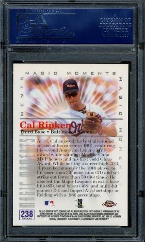 2000 Topps Chrome Refractors #238 C.Ripken MM 1991 MVP PSA 10 #30980442 - Back