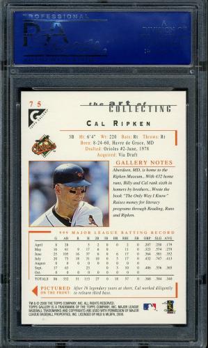 2000 Topps Gallery #075 Cal Ripken PSA 10 #81797647 - Back