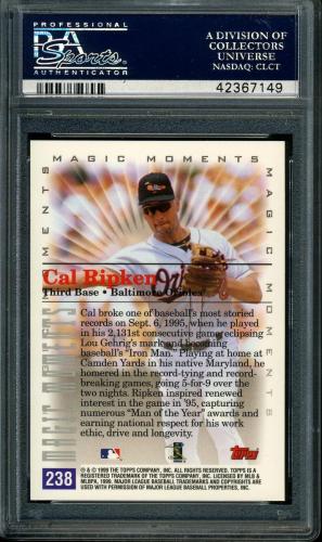 2000 Topps Home Team Advantage #238 C.Ripken MM 2131 Game PSA 10 #42367149 - Back
