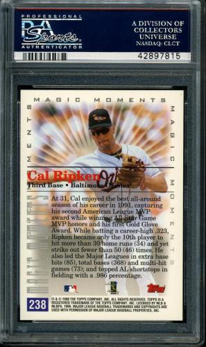 2000 Topps Home Team Advantage #238 C.Ripken MM 1991 MVP PSA 10 #42897815 - Back