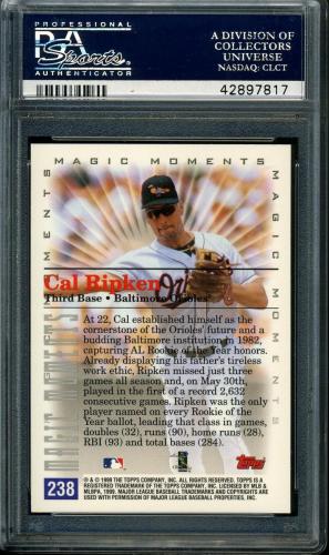 2000 Topps Home Team Advantage #238 C.Ripken MM 1982 ROY PSA 10 #42897817 - Back