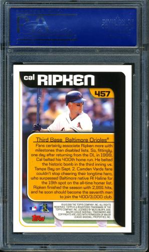 2000 Topps Home Team Advantage #457 Cal Ripken SH PSA 10 #81791968 - Back
