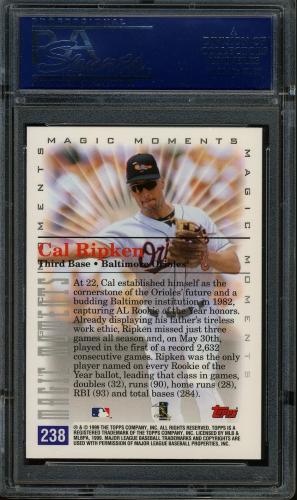 2000 Topps Limited #238 C.Ripken MM 1982 ROY PSA 10 #20487506 - Back
