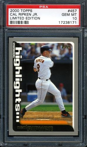 2000 Topps Limited #457 Cal Ripken SH PSA 10 #17238171