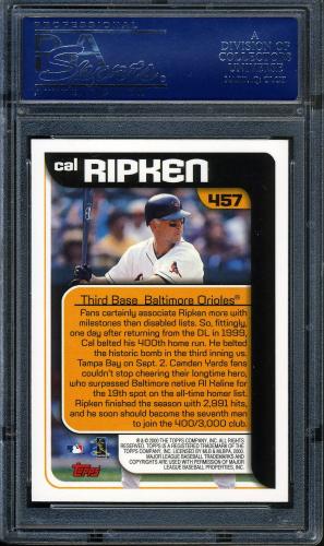 2000 Topps Limited #457 Cal Ripken SH PSA 10 #17238171 - Back