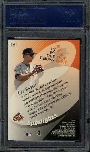 2000 Topps Stars #161 Cal Ripken SPOT PSA 10 #20862942 - Back