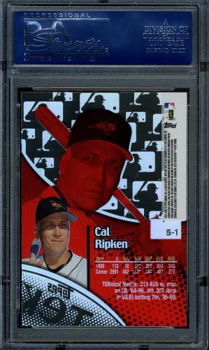 2000 Topps Tek #5-01 Cal Ripken PSA 10 #12032156 - Back