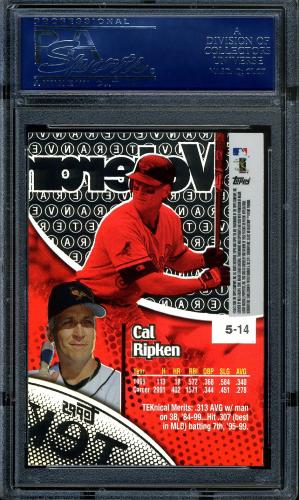 2000 Topps Tek #5-14 Cal Ripken PSA 10 #12032166 - Back