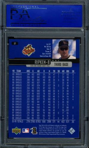 2000 Upper Deck #057 Cal Ripken PSA 10 #11786469 - Back