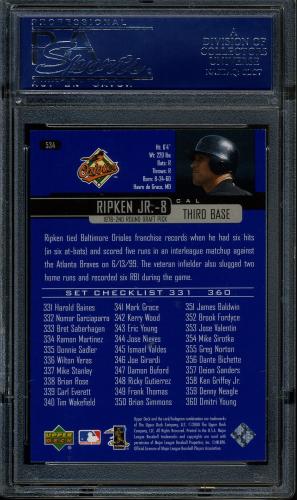 2000 Upper Deck #534 Cal Ripken CL PSA 10 #17372389 - Back