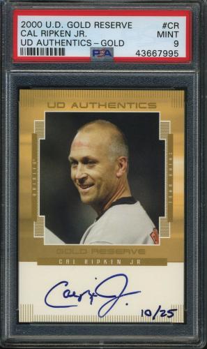 2000 Upper Deck Gold Reserve UD Authentics Gold #CR Cal Ripken PSA 9 #43667995