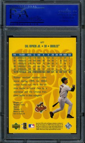2000 UD Ionix Awesome Powers #AP7 Cal Ripken PSA 10 #30980448 - Back