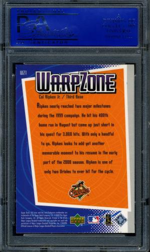 2000 UD Ionix Warp Zone #WZ1 Cal Ripken PSA 8 #30980449 - Back