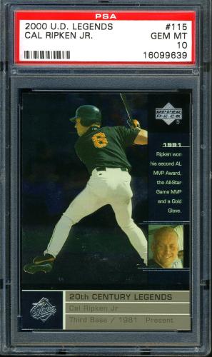 2000 Upper Deck Legends #115 Cal Ripken 20C PSA 10 #16099639