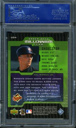 2000 Upper Deck Legends Millennium Team #UD4 Cal Ripken PSA 10 #16548010 - Back