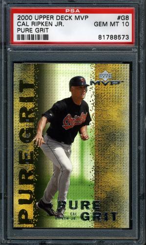 2000 Upper Deck MVP Pure Grit #G8 Cal Ripken PSA 10 #81788573