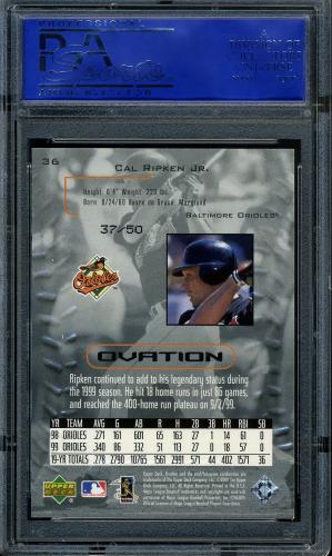 2000 Upper Deck Ovation Standing Ovation #36 Cal Ripken PSA 9 #30980458 - Back