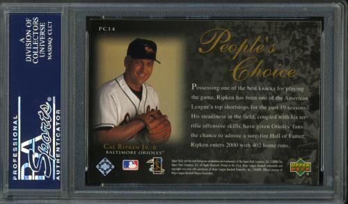 2000 Upper Deck People's Choice #PC14 Cal Ripken PSA 10 #23943852 - Back