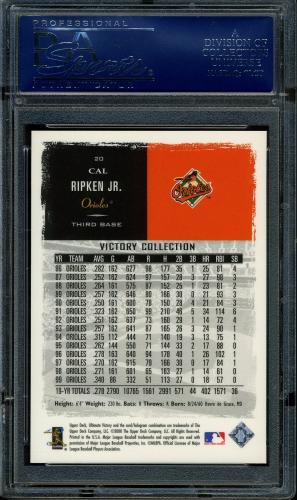 2000 Upper Deck Ultimate Victory Parallel 250 #20 Cal Ripken PSA 10 #18411766 - Back