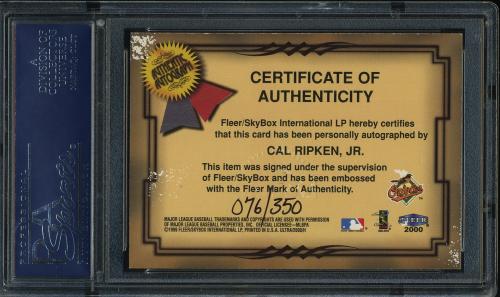 2000 Ultra Fresh Ink #48 Cal Ripken/350 PSA 8 #18516562 - Back