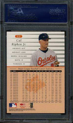 2001 Donruss 1999 Retro #022 Cal Ripken PSA 10 #21505228 - Back