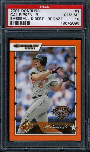 2001 Donruss Baseball's Best Bronze #003 Cal Ripken PSA 10 #19642095