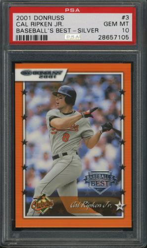 2001 Donruss Baseball's Best Silver #003 Cal Ripken PSA 10 #28657105