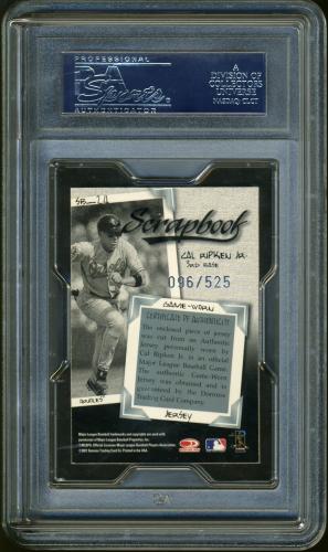 2001 Donruss Class of 2001 Scrapbook #SB-24 Cal Ripken/525 PSA 8 #20436247 - Back