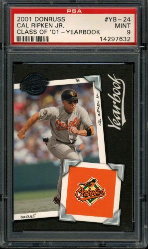 2001 Donruss Class of 2001 Yearbook #YB-24 Cal Ripken PSA 9 #14297632