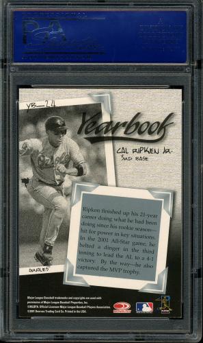 2001 Donruss Class of 2001 Yearbook #YB-24 Cal Ripken PSA 9 #14297632 - Back