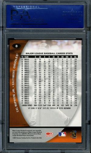 2001 Donruss Class of 2001 #8 Cal Ripken PSA 10 #14190832 - Back