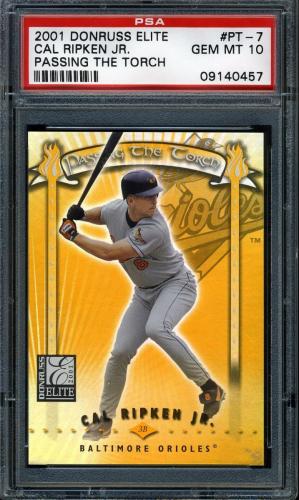 2001 Donruss Elite Passing the Torch #PT07 Cal Ripken PSA 10 #09140457
