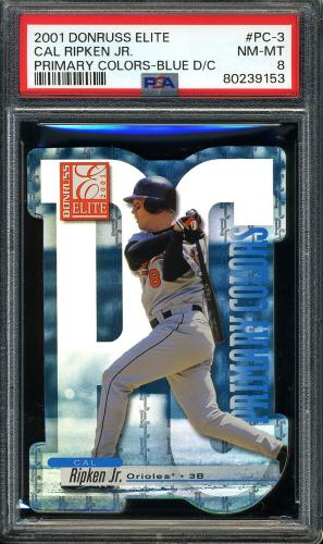 2001 Donruss Elite Primary Colors Blue Die Cut #PC-3 Cal Ripken PSA 8 #80239153