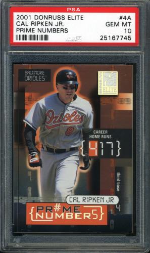 2001 Donruss Elite Prime Numbers #PN-4A Cal Ripken/400 PSA 10 #25167745