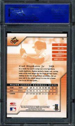 2001 Donruss Signature #3 Cal Ripken PSA 10 #30980464 - Back