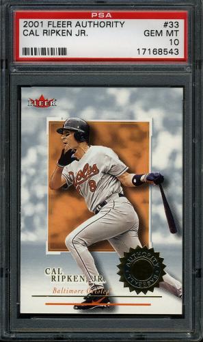 2001 Fleer Authority #33 Cal Ripken PSA 10 #17168543