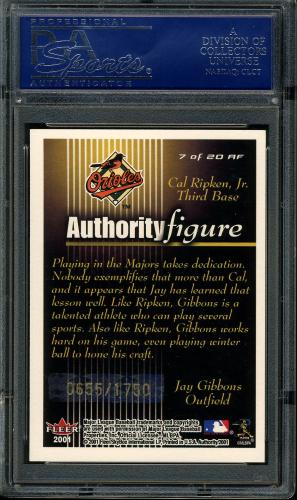 2001 Fleer Authority Figures #7 C.Ripken/J.Gibbons PSA 10 #16071325 - Back