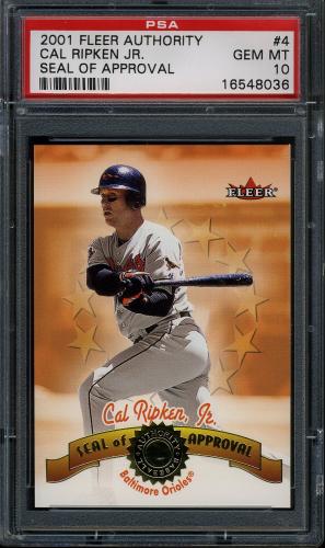 2001 Fleer Authority Seal of Approval #4 Cal Ripken PSA 10 #16548036